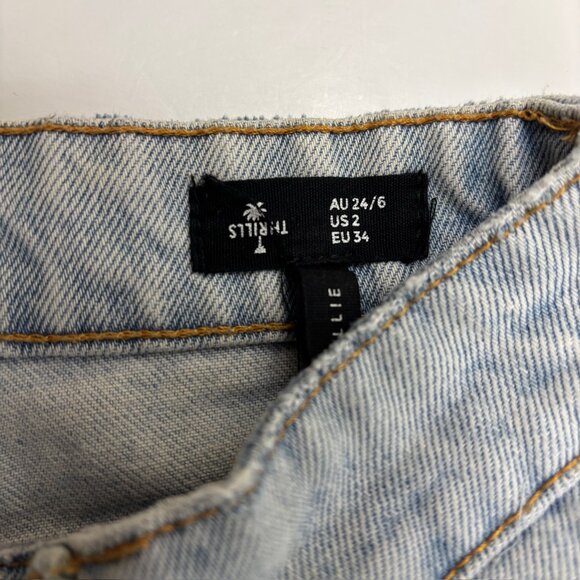 Thrills Billie Baggy Women's size 2 Light Wash Blue Denim jeans - Picture 2 of 4